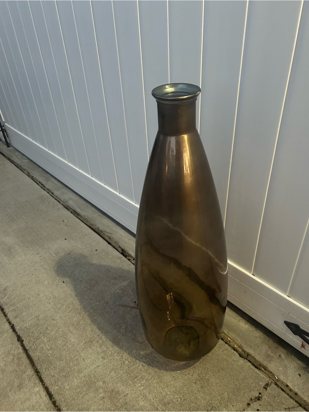 Decorative Tall Glass Floor Vase - Brown